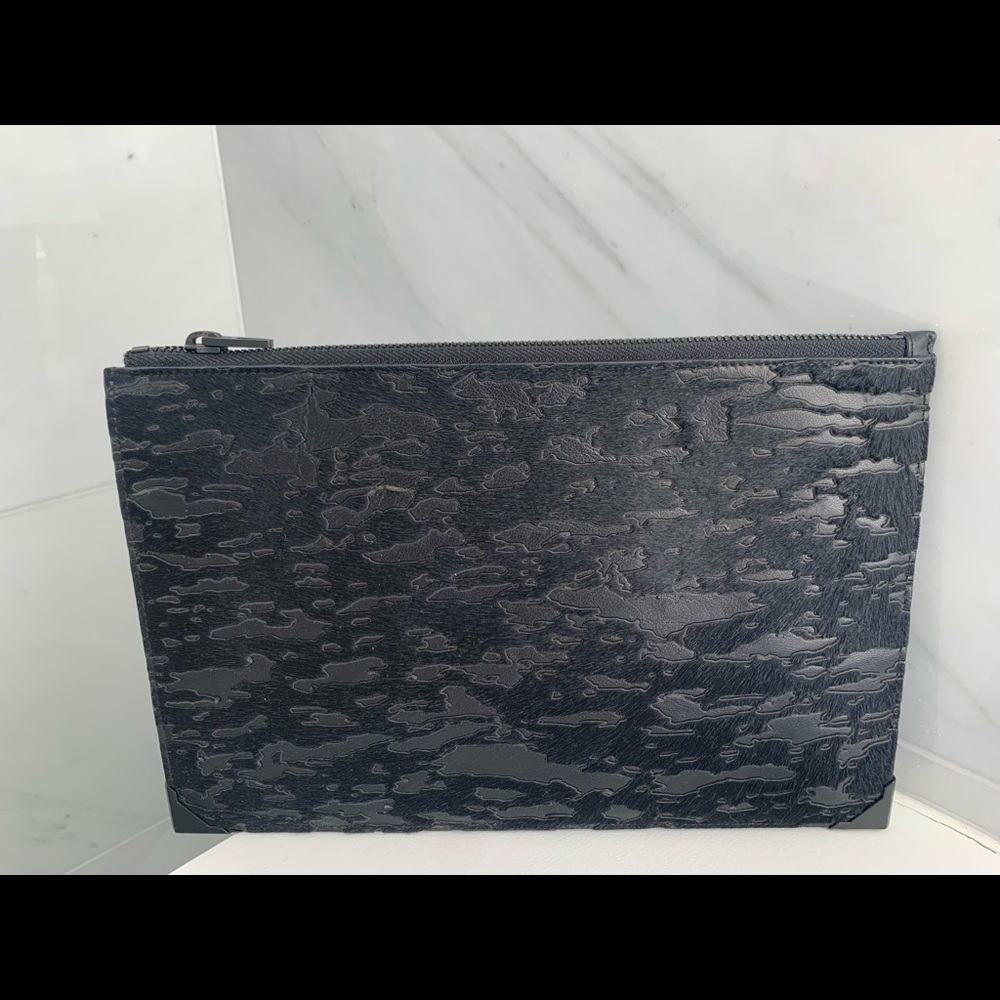 Alexander Wang embossed black clutch